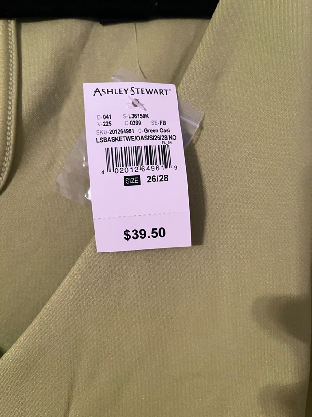 Ashley Stewart Lime Green Peplum Blouse with Mesh Sleeves - Picture 7 of 14